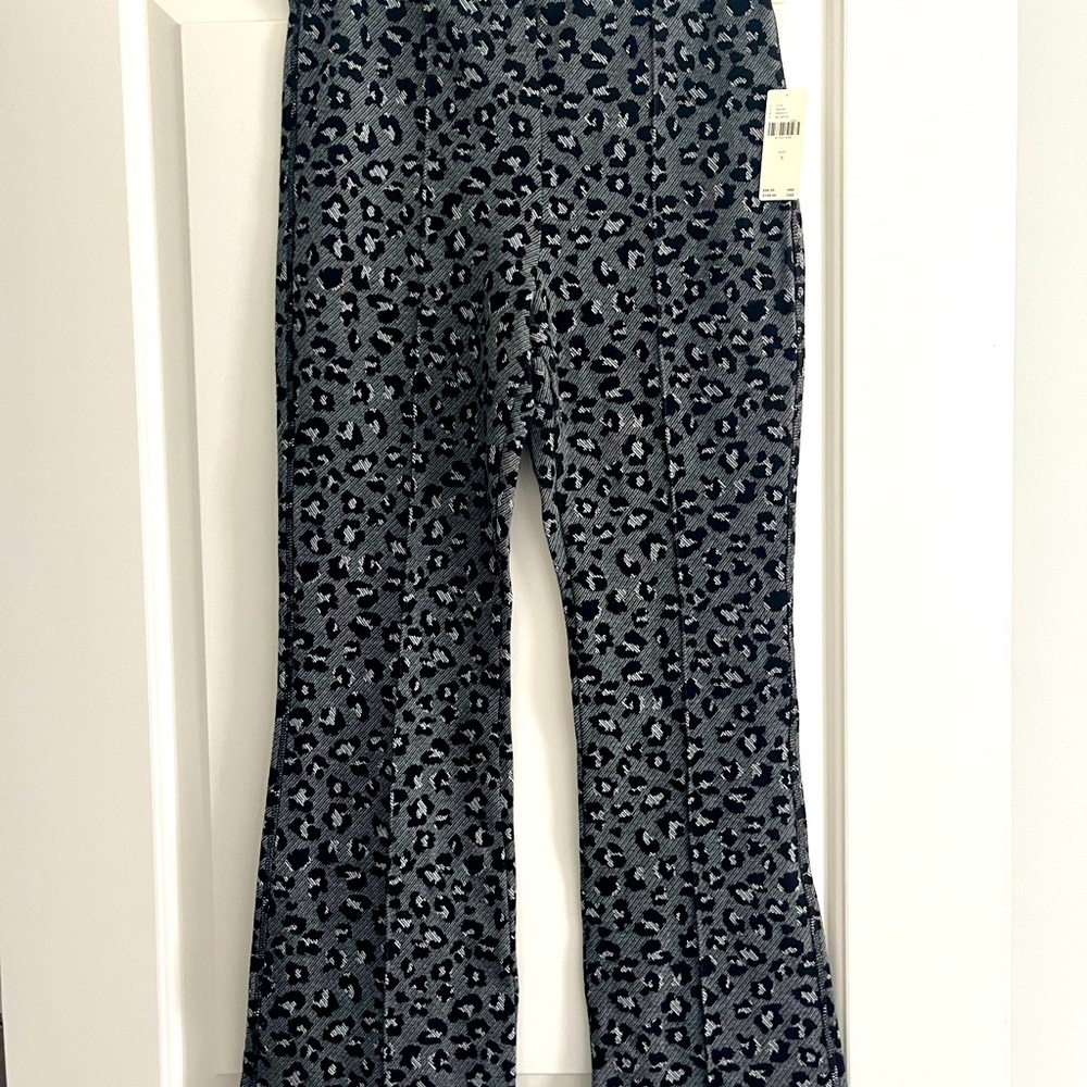 Anthropologie Maeve, grey/black cheetah print pants, size small.